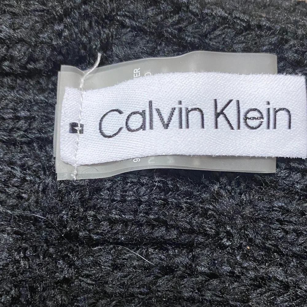 Calvin Klein Black Knit Infinity Scarf Unisex Fall Cozy Winter